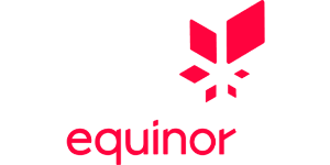 2026-equinor - VPS Learning Abstract red geometric shape on a white background.